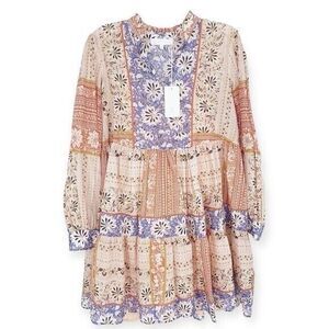 COREY LYNN CALTER NWT Natalia Dress Cottagecore - M-‎ Romantic Floral Silk Blend